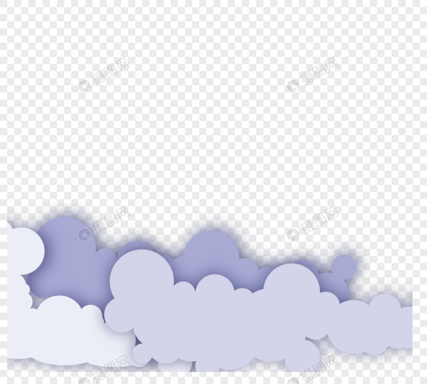 剪纸风云朵云层剪纸风格图片