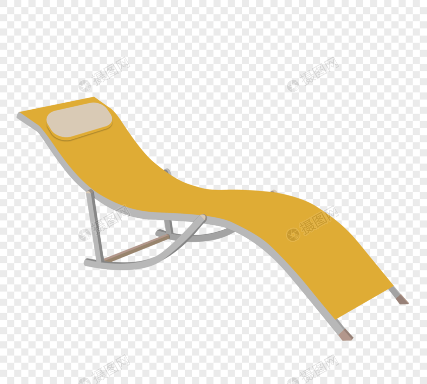 卡通沙滩太阳椅元素图片