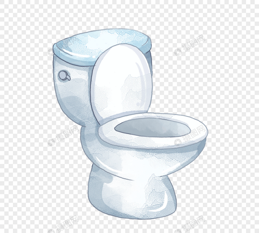 白色手绘卫生间马桶创意图片