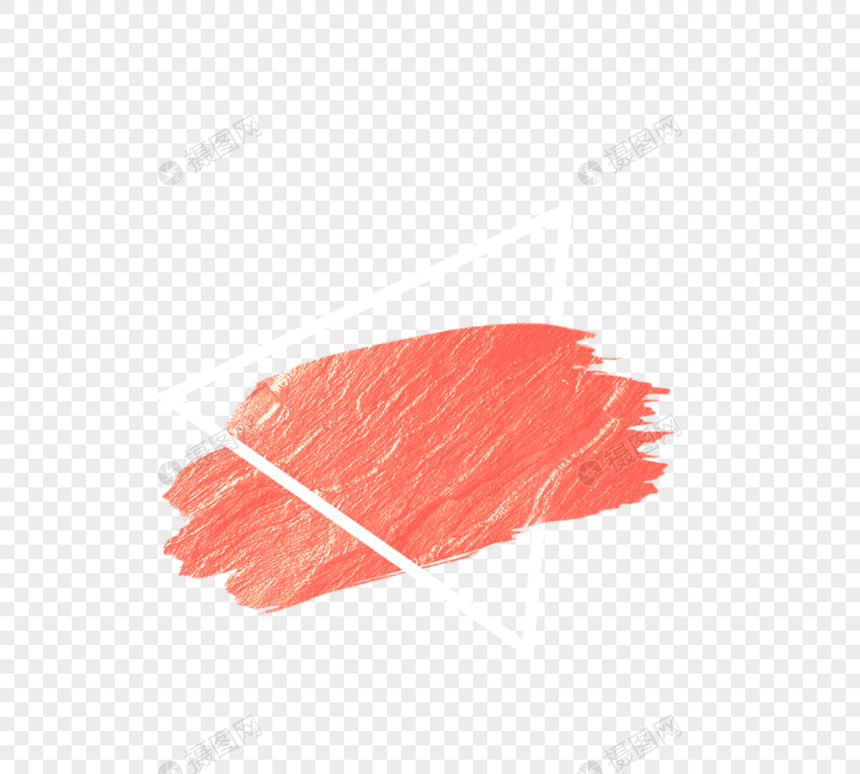 创意珊瑚橘色白色边框元素图片