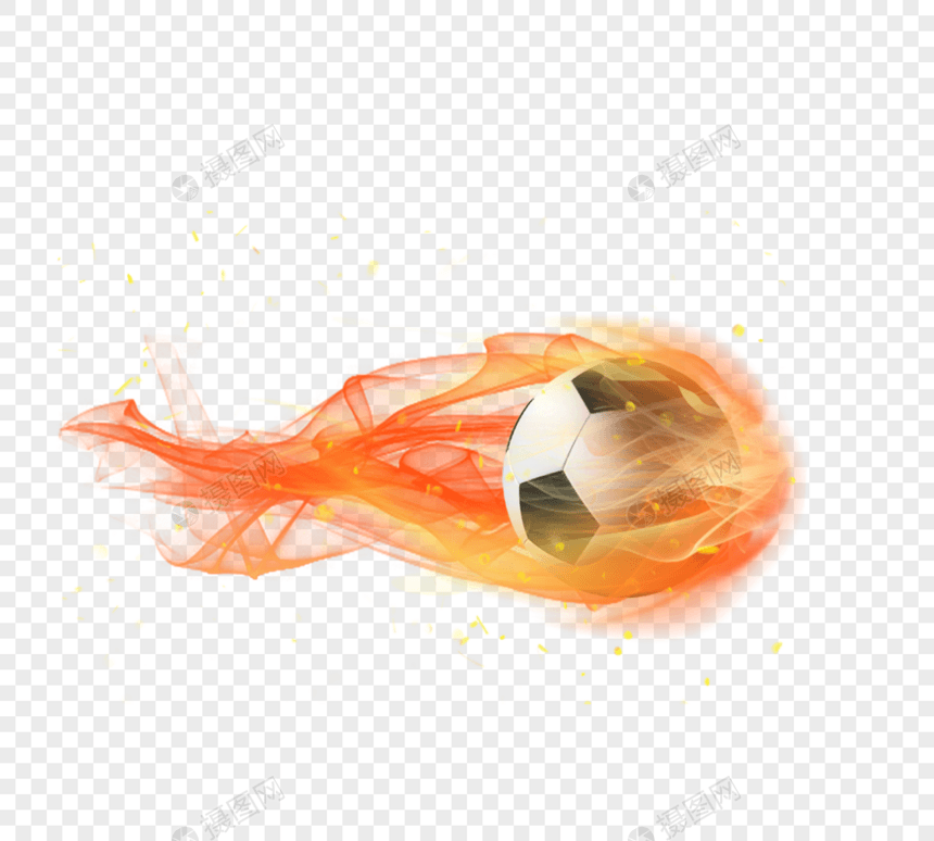 创意燃烧运动足球着火图片