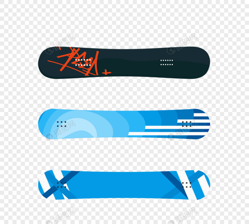 深蓝色动画片手拉滑雪设备图片