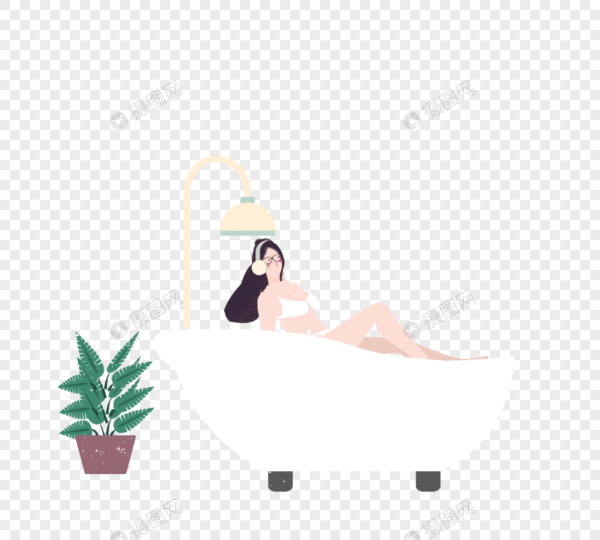 一个人住在浴缸里图片