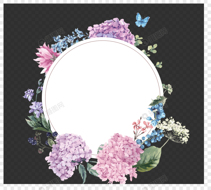 花卉植物装饰边框元素图片