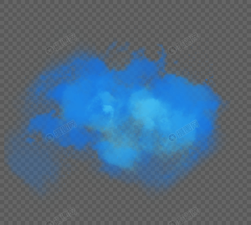 蓝色创意感手绘团雾图片