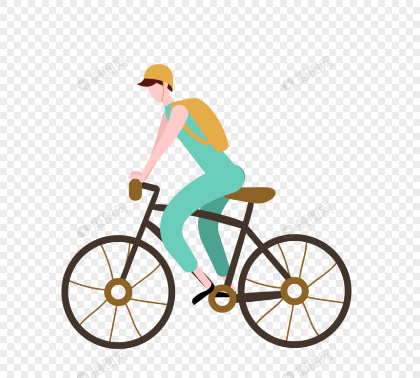 扁平风骑自行车运动男孩图片