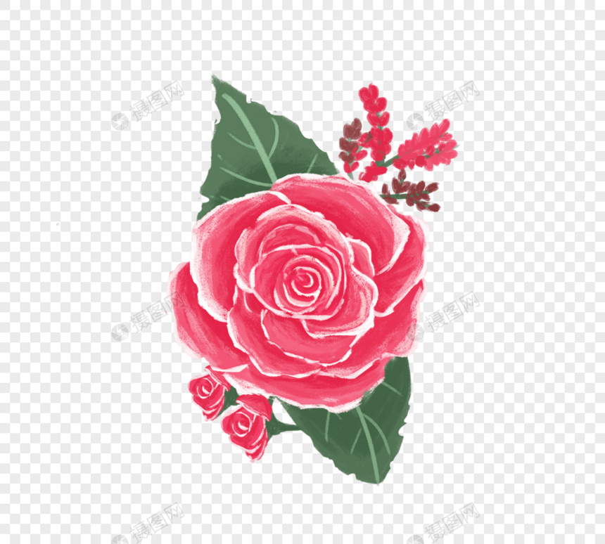 粉色精致创意手绘玫瑰图片