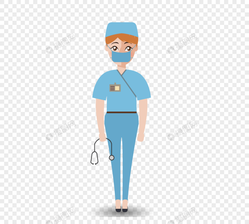 女护士医生平蓝色图像图片