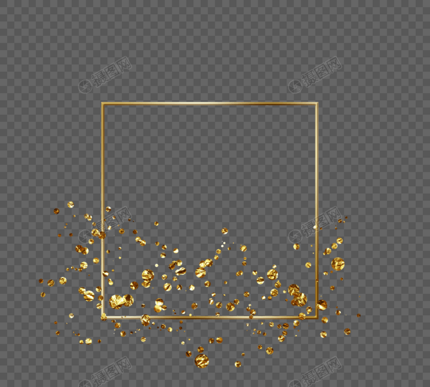 创意感手绘金色点点文本框图片