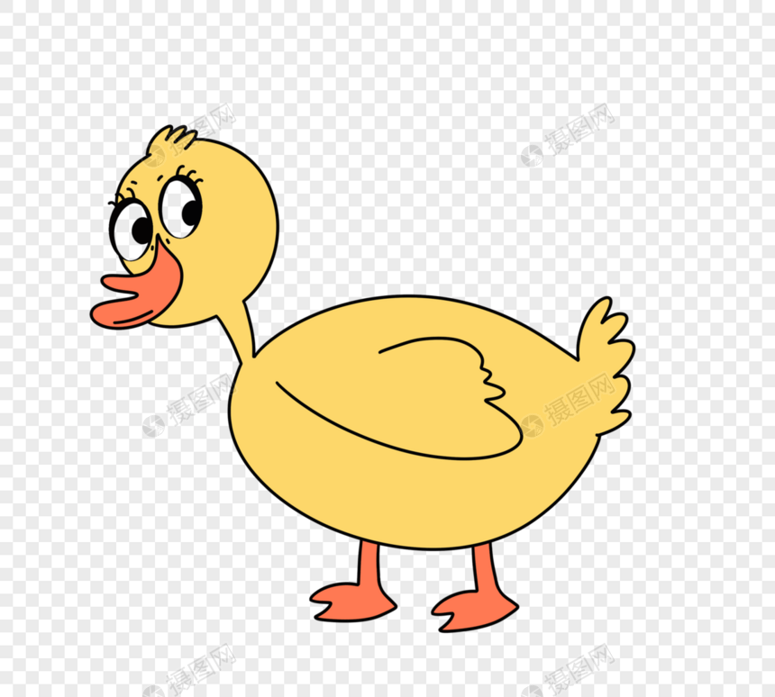 黄色卡通扁嘴鸭子图片