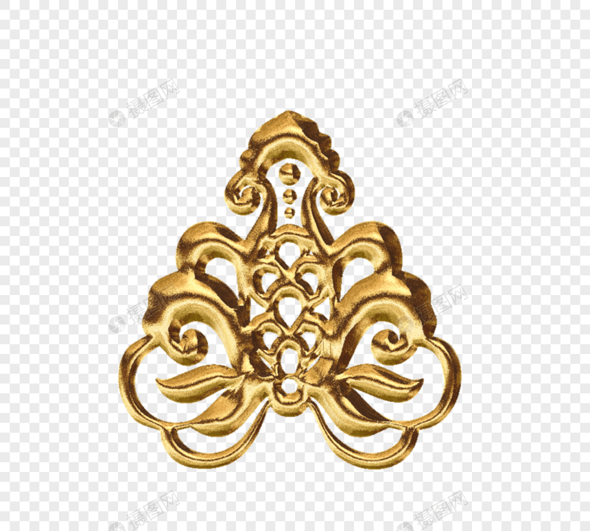 欧式花纹金色金属装饰图片