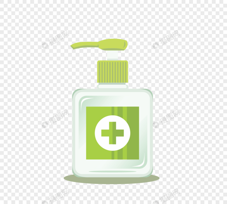 瓶装绿色杀菌防护护理液图片