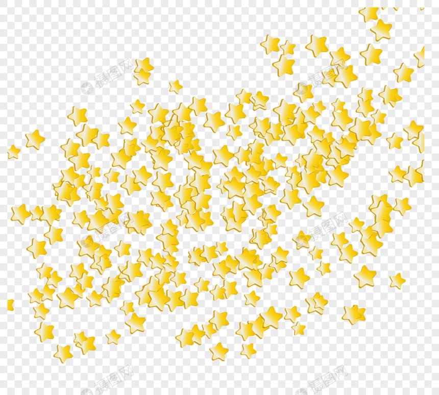 金黄色渐变矢量星星元素图片