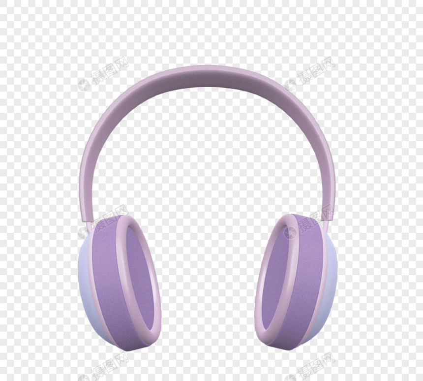 淡紫色磨砂耳机图片