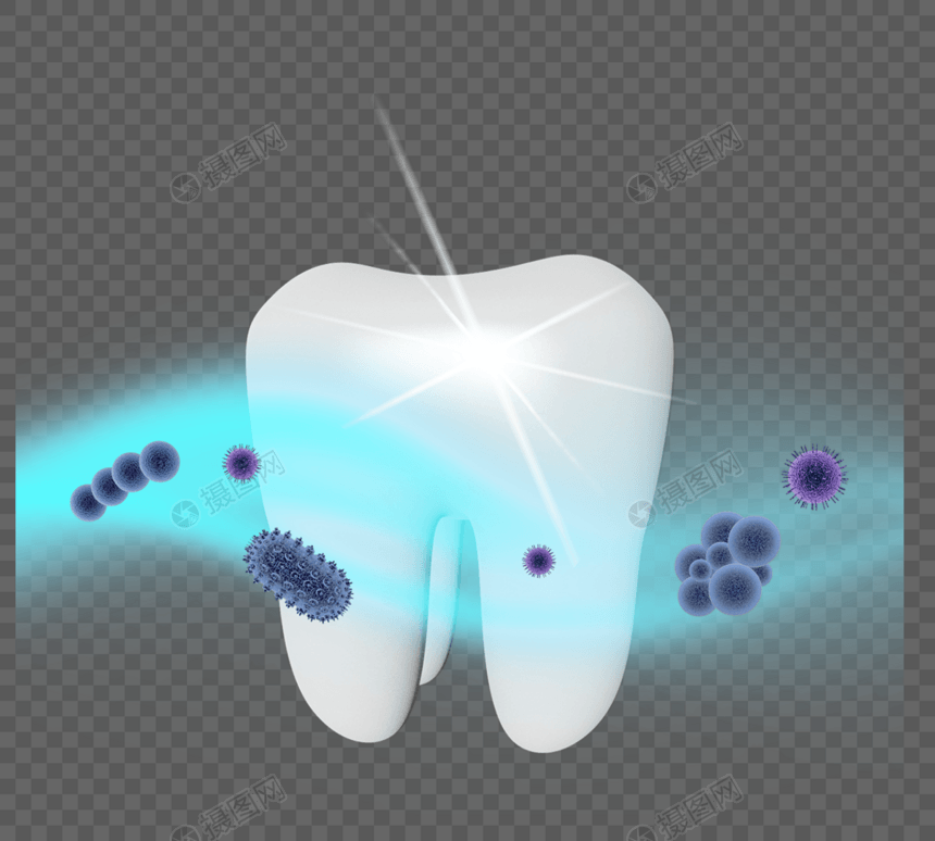 细菌装饰三维牙齿图片