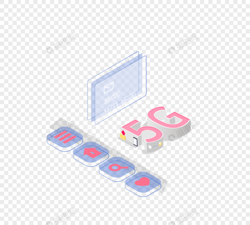 卡通立体声5G互联网图片