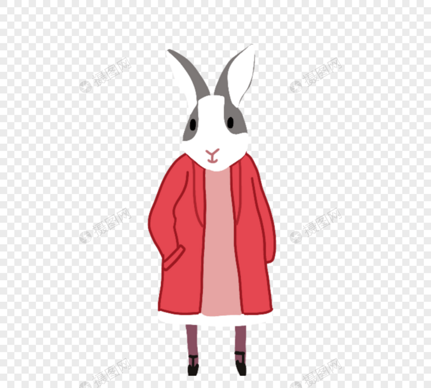 冬季小动物兔子元素图片