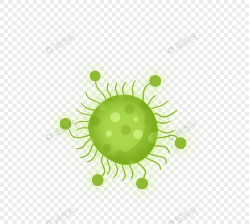 绿色毛球病菌细菌卡通病毒图片