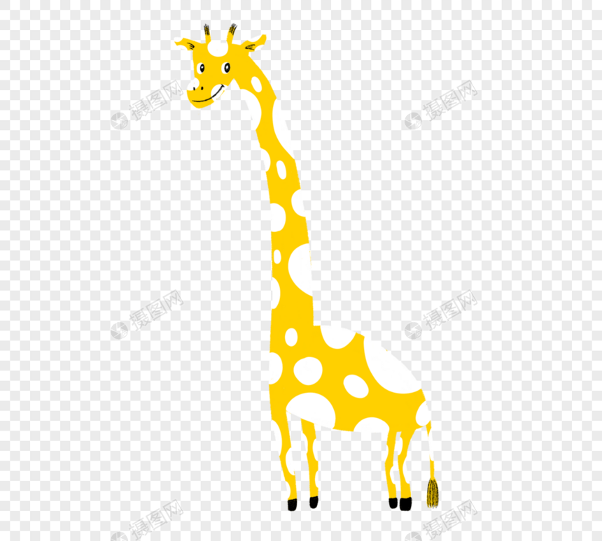 卡通黄色斑纹长颈鹿元素图片