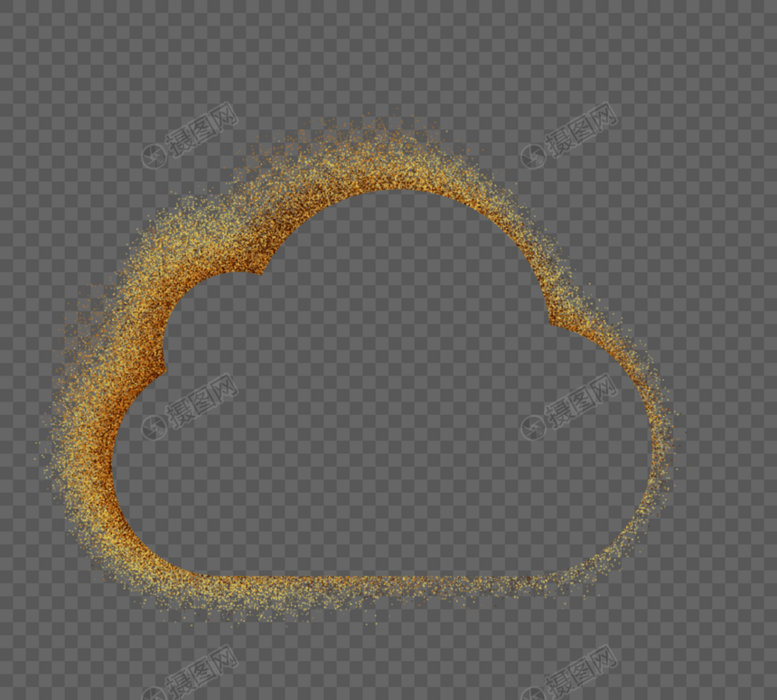 云朵形状金粉闪亮边框图片