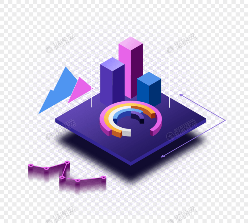 卡通立体25d数据图表图片