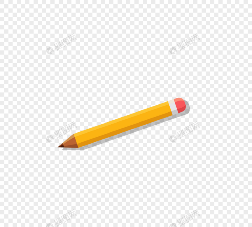 黄色办公文具画笔铅笔图片