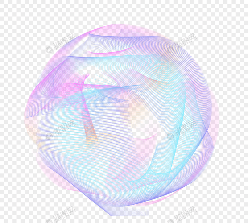 渐变抽象球体曲线图片