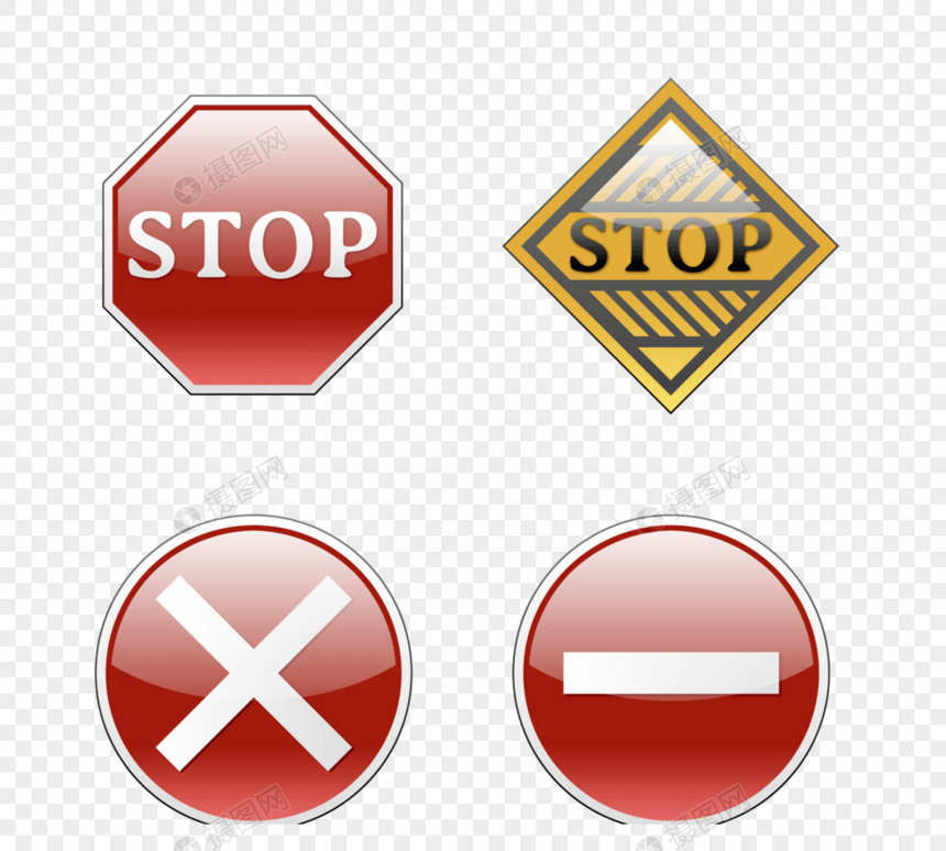 红色停止标志路牌图片