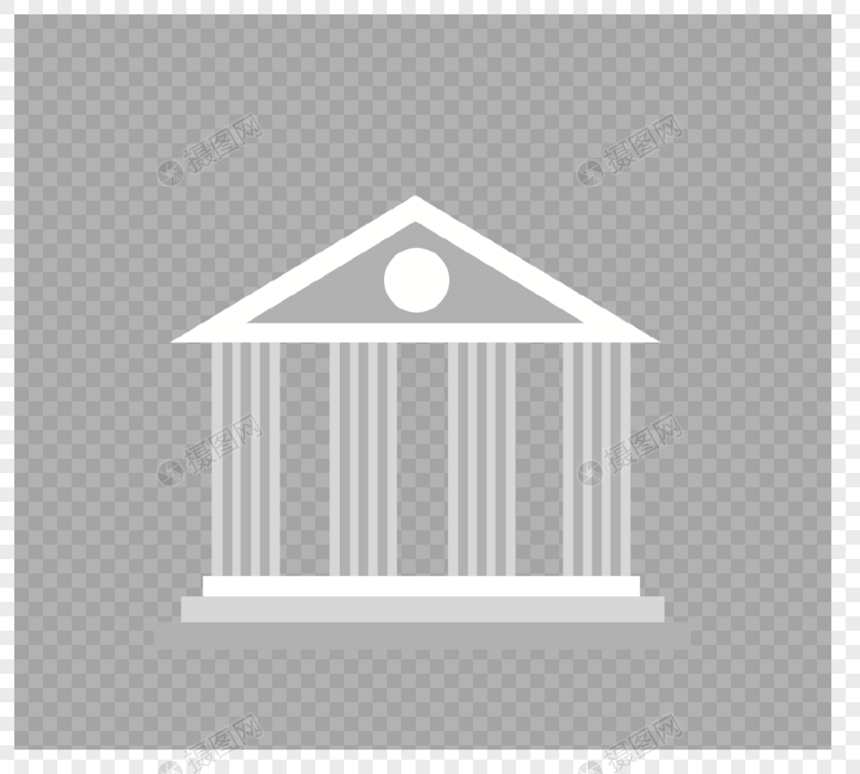 白色罗马柱古代建筑图片