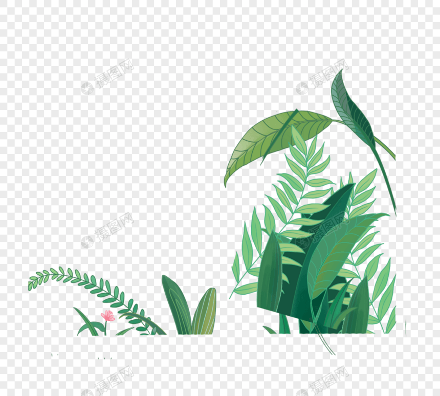 创意设计绿色植物叶子扁平化图片