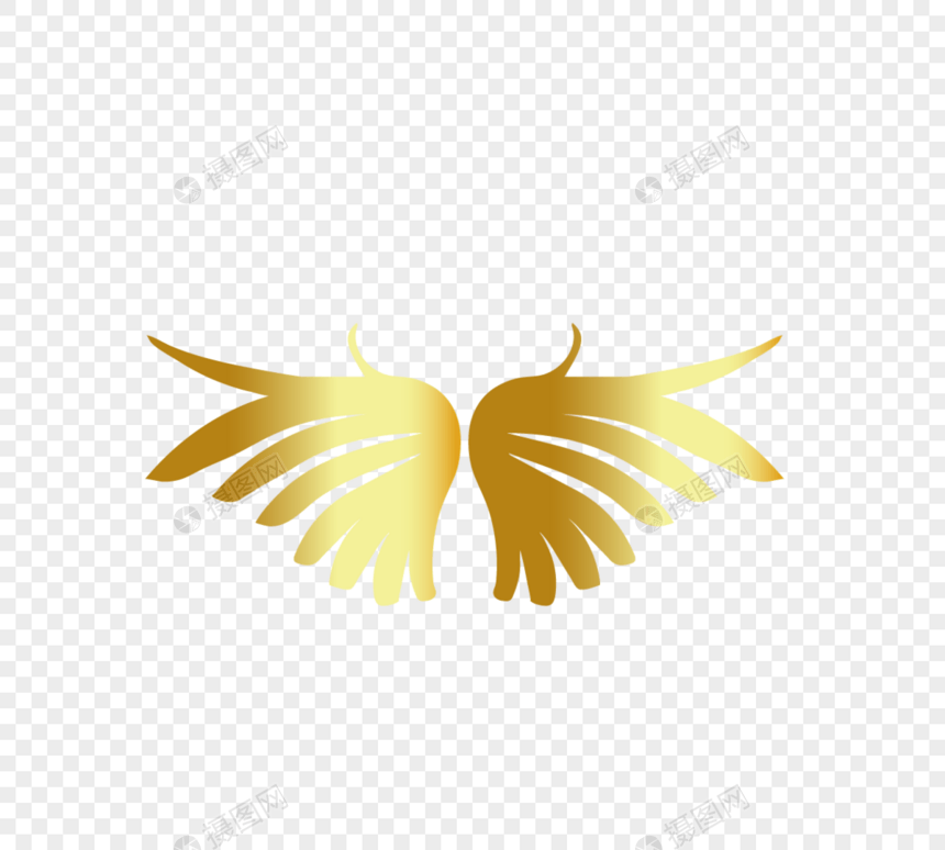 金色飞行翅膀金属图片