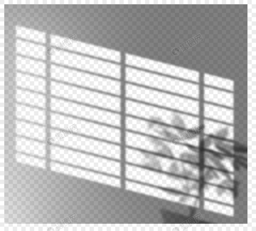 创意手绘阳光照射窗户盆栽投影图片