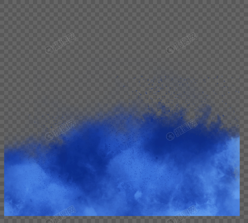 蓝色创意感手绘烟雾边框图片