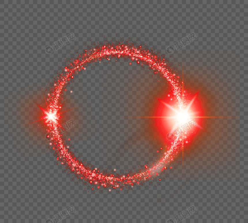颗粒感红色环形亮点光效图片