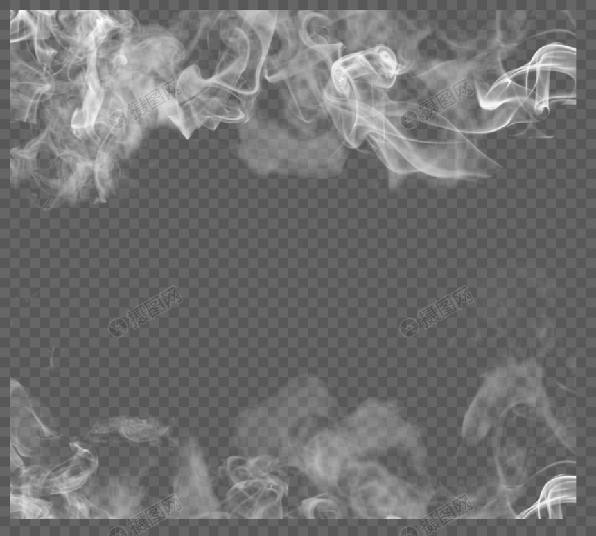 白色烟雾创意感手绘边框图片