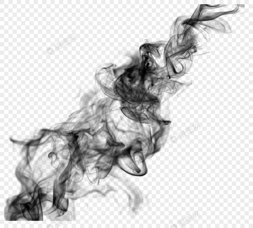 漂浮黑色抽象烟雾效应图片