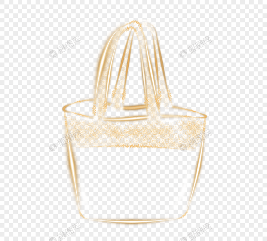 创意金色女士包袋颗粒感透明发光图片