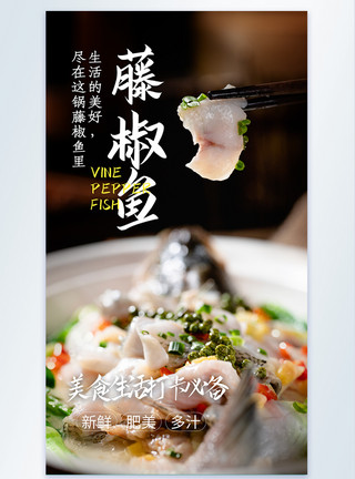 美味酸菜鱼藤椒鱼摄影图海报模板