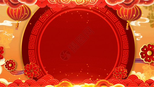 篝火舞蹈大气喜庆春节背景GIF高清图片