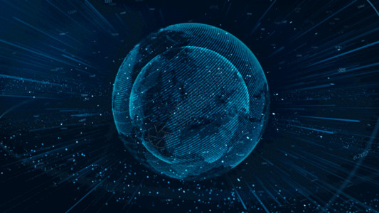 高端居住蓝色科技球体地球GIF高清图片