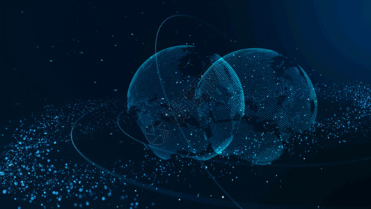 蓝色透明气泡粒子数据科技背景GIF高清图片