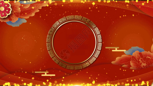 圆形舞台展示台红色喜庆新年背景GIF高清图片