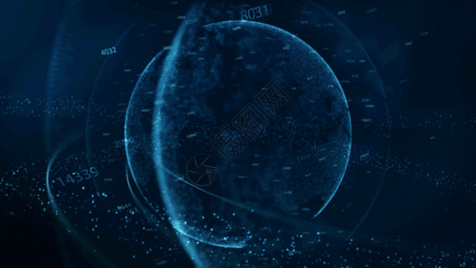 大数据合作科技数据粒子球体背景GIF高清图片