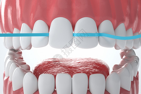 牙齿口腔护理牙线清洁牙齿设计图片