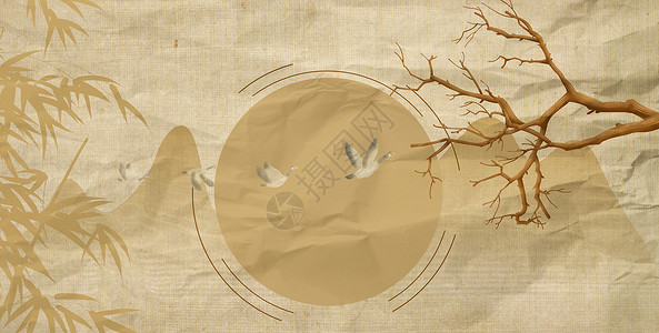 花鸟条屏中国风工笔画背景设计图片