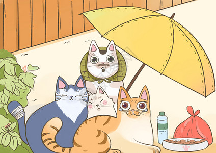 关爱流浪猫保护动物公益插画背景图片