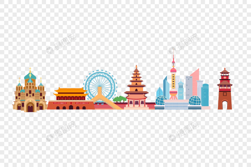 中国著名城市地标图片