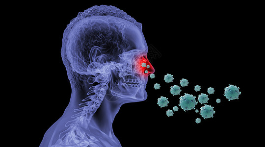 人体鼻炎场景病毒高清图片素材