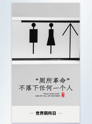 男女厕所世界厕所日摄影图海报模板