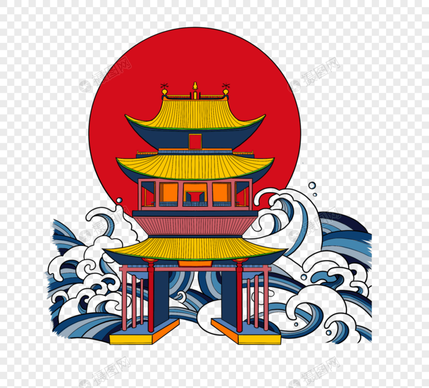 新年国潮建筑图片